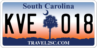 SC license plate KVE018