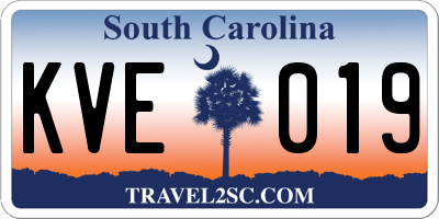 SC license plate KVE019