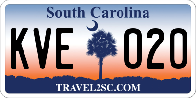 SC license plate KVE020