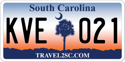 SC license plate KVE021