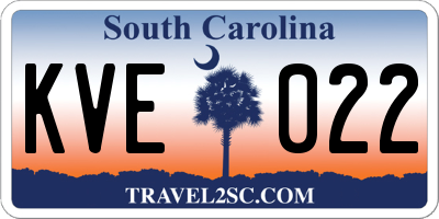 SC license plate KVE022