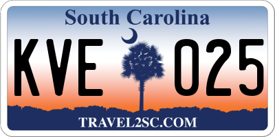 SC license plate KVE025