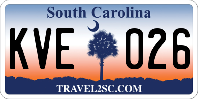 SC license plate KVE026