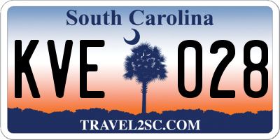 SC license plate KVE028