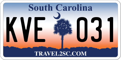 SC license plate KVE031