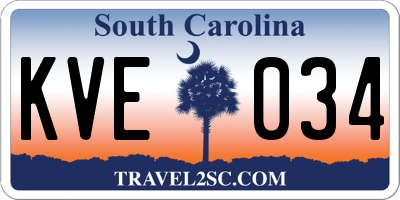SC license plate KVE034