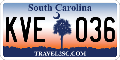 SC license plate KVE036