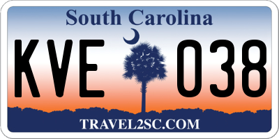 SC license plate KVE038