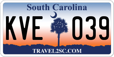 SC license plate KVE039