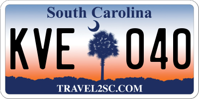 SC license plate KVE040