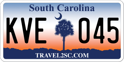 SC license plate KVE045