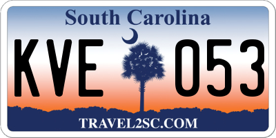 SC license plate KVE053