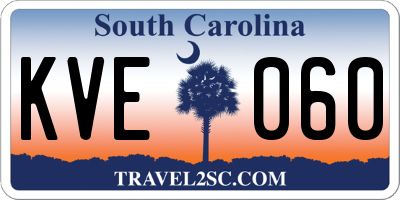 SC license plate KVE060