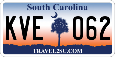 SC license plate KVE062