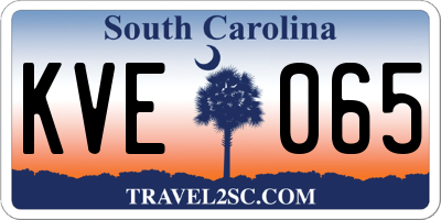 SC license plate KVE065