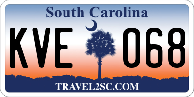 SC license plate KVE068