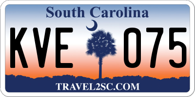 SC license plate KVE075