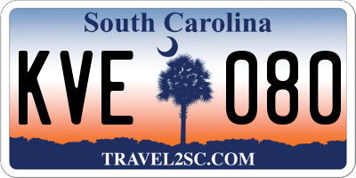 SC license plate KVE080