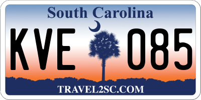 SC license plate KVE085