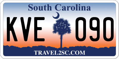 SC license plate KVE090