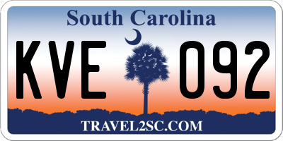 SC license plate KVE092