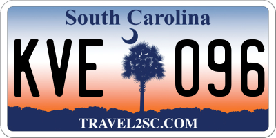 SC license plate KVE096