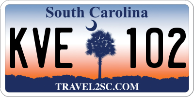 SC license plate KVE102