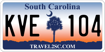 SC license plate KVE104