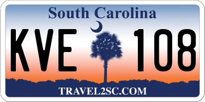 SC license plate KVE108
