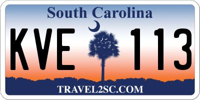SC license plate KVE113