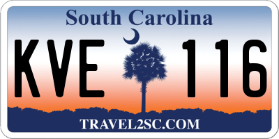 SC license plate KVE116