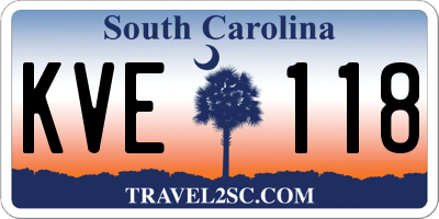 SC license plate KVE118