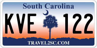SC license plate KVE122