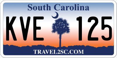 SC license plate KVE125