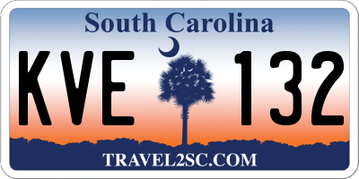 SC license plate KVE132