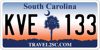 SC license plate KVE133