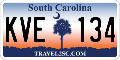 SC license plate KVE134