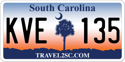 SC license plate KVE135