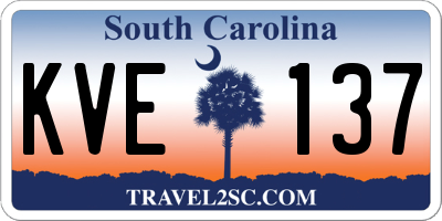 SC license plate KVE137