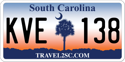 SC license plate KVE138