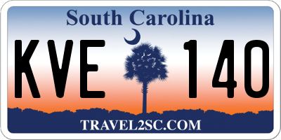 SC license plate KVE140