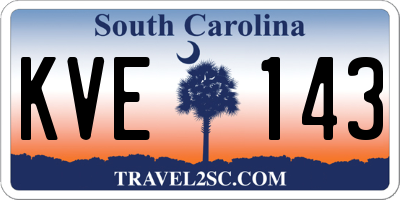 SC license plate KVE143