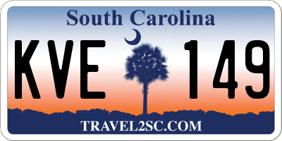 SC license plate KVE149