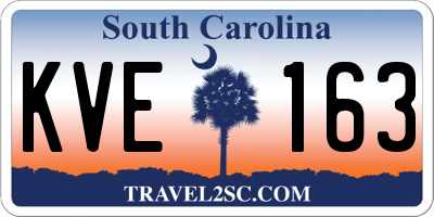 SC license plate KVE163
