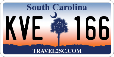 SC license plate KVE166