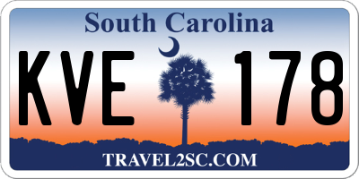 SC license plate KVE178