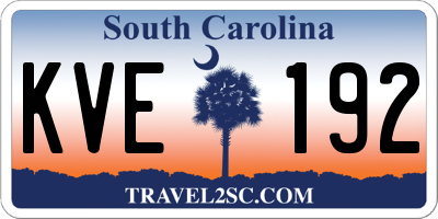 SC license plate KVE192
