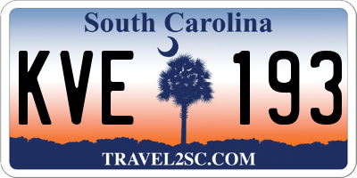 SC license plate KVE193