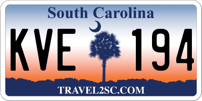 SC license plate KVE194