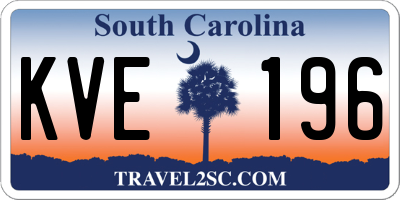 SC license plate KVE196